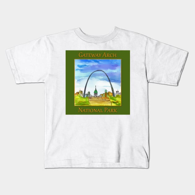 Gateway Arch National Park Kids T-Shirt by WelshDesigns